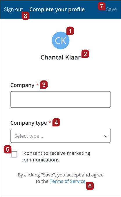 Complete your profile 